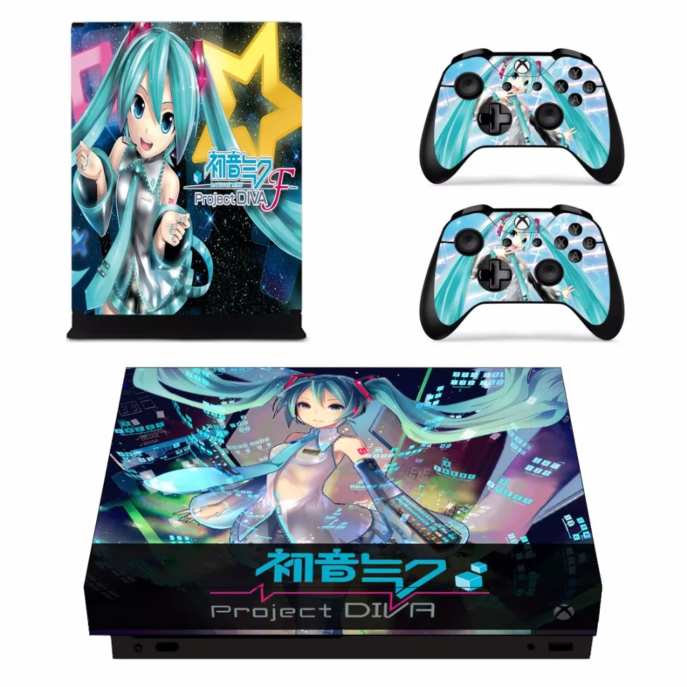 Anime Girl Hatsune Miku Skin Sticker For Microsoft Xbox One X Console